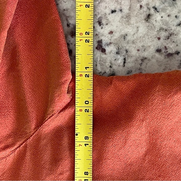 Vintage Linda Allard Ellen Tracy 100% Silk Size 12 Petite Blouse Orange Button - Picture 7 of 8